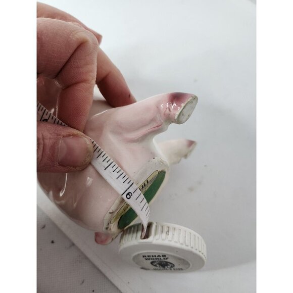 VINTAGE 75 Aldon Pink Pig Piggy Figurine Sitting Heavy Sand Filled Farmhouse - Picture 7 of 7